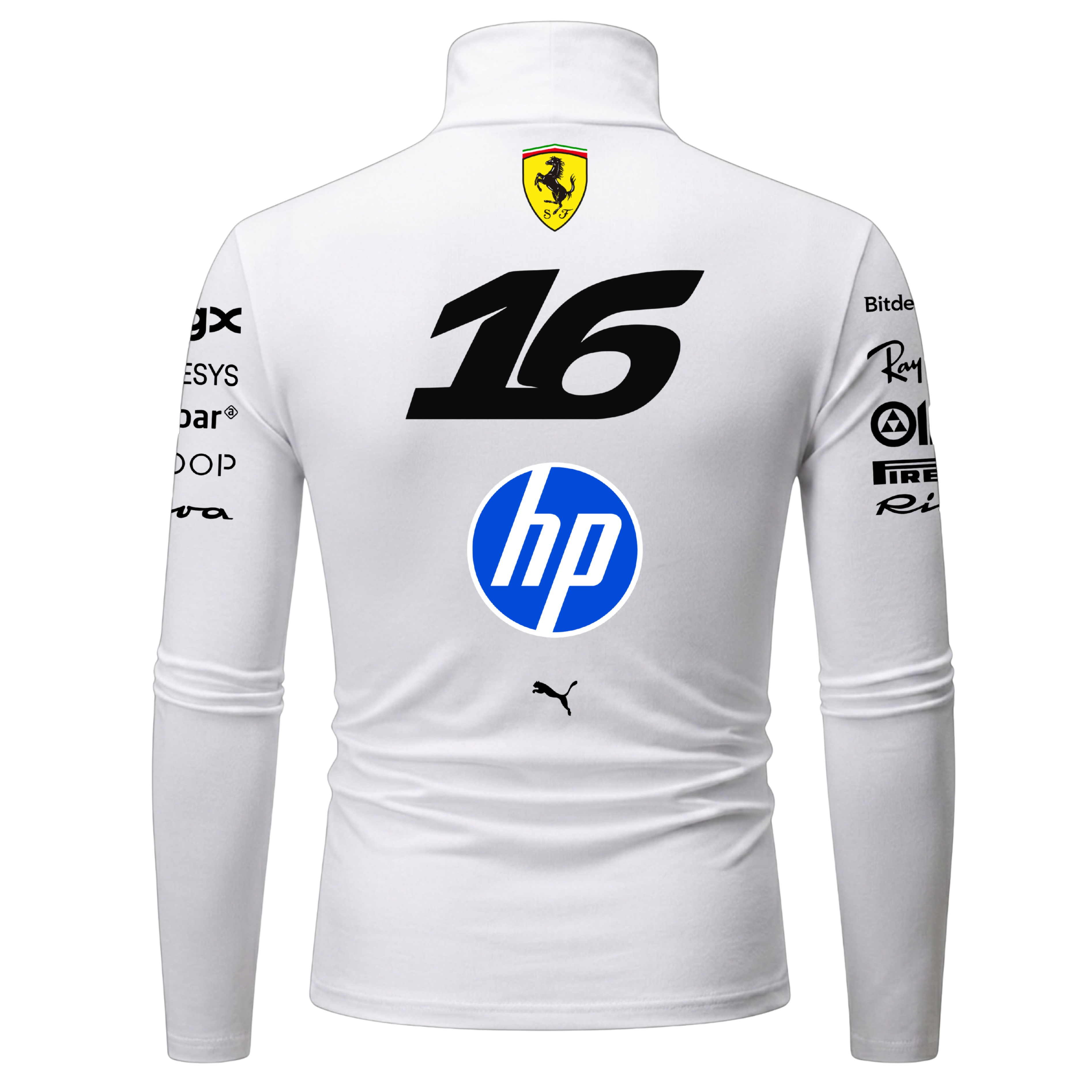 Blusa De Compressão Charles Leclerc Ferrari - Branco