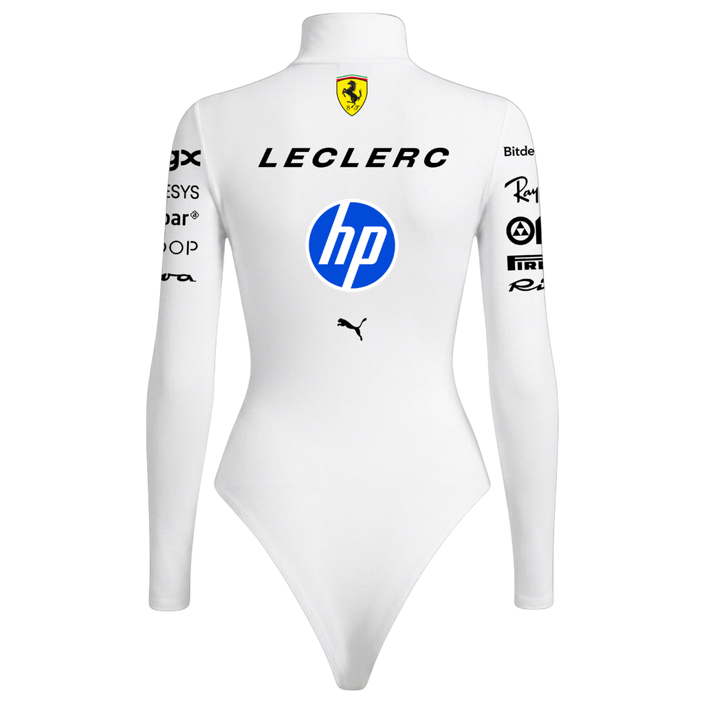 Body Feminino Charles Leclerc Ferrari - Branco