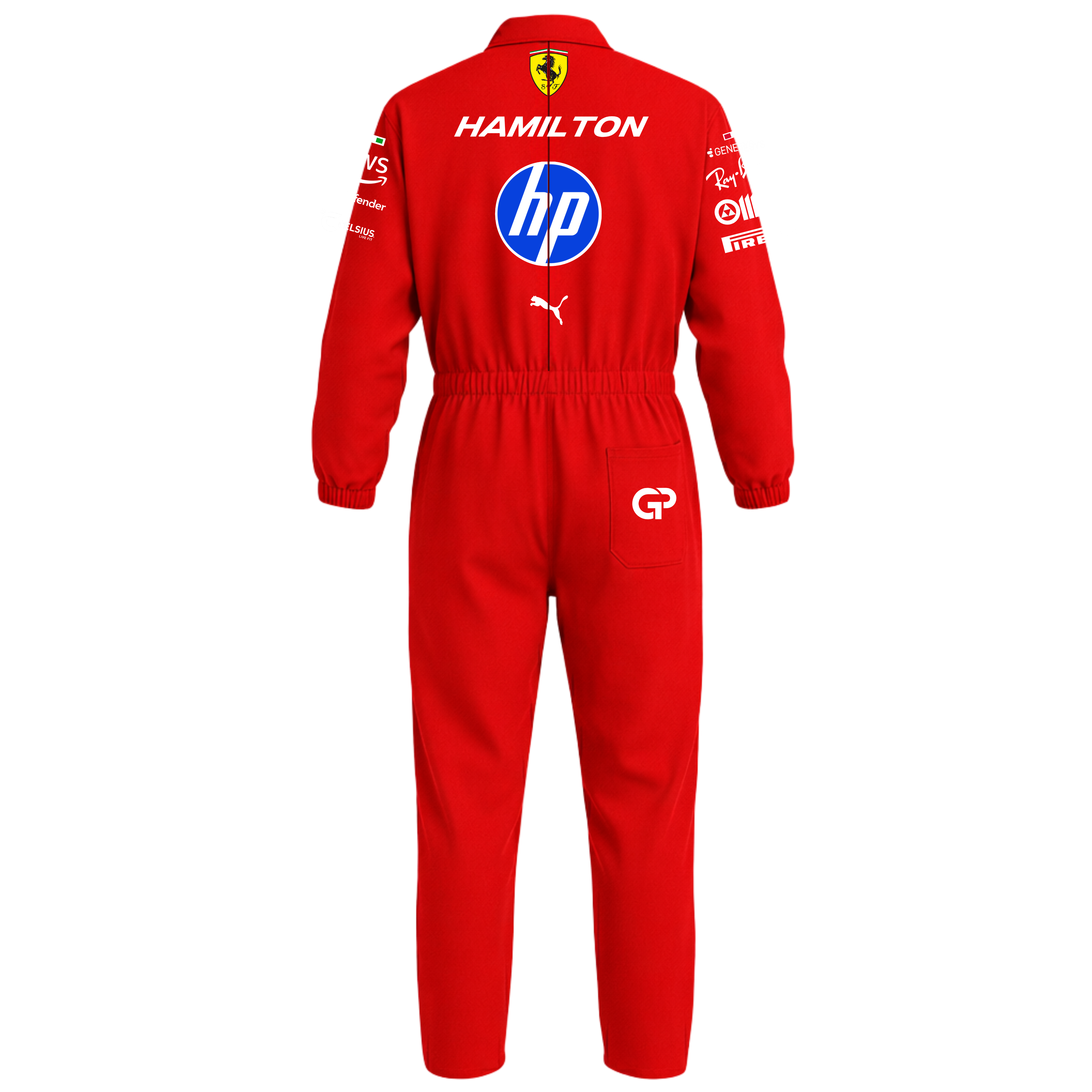 Macacão Oxford Lewis Hamilton Ferrari - Vermelho