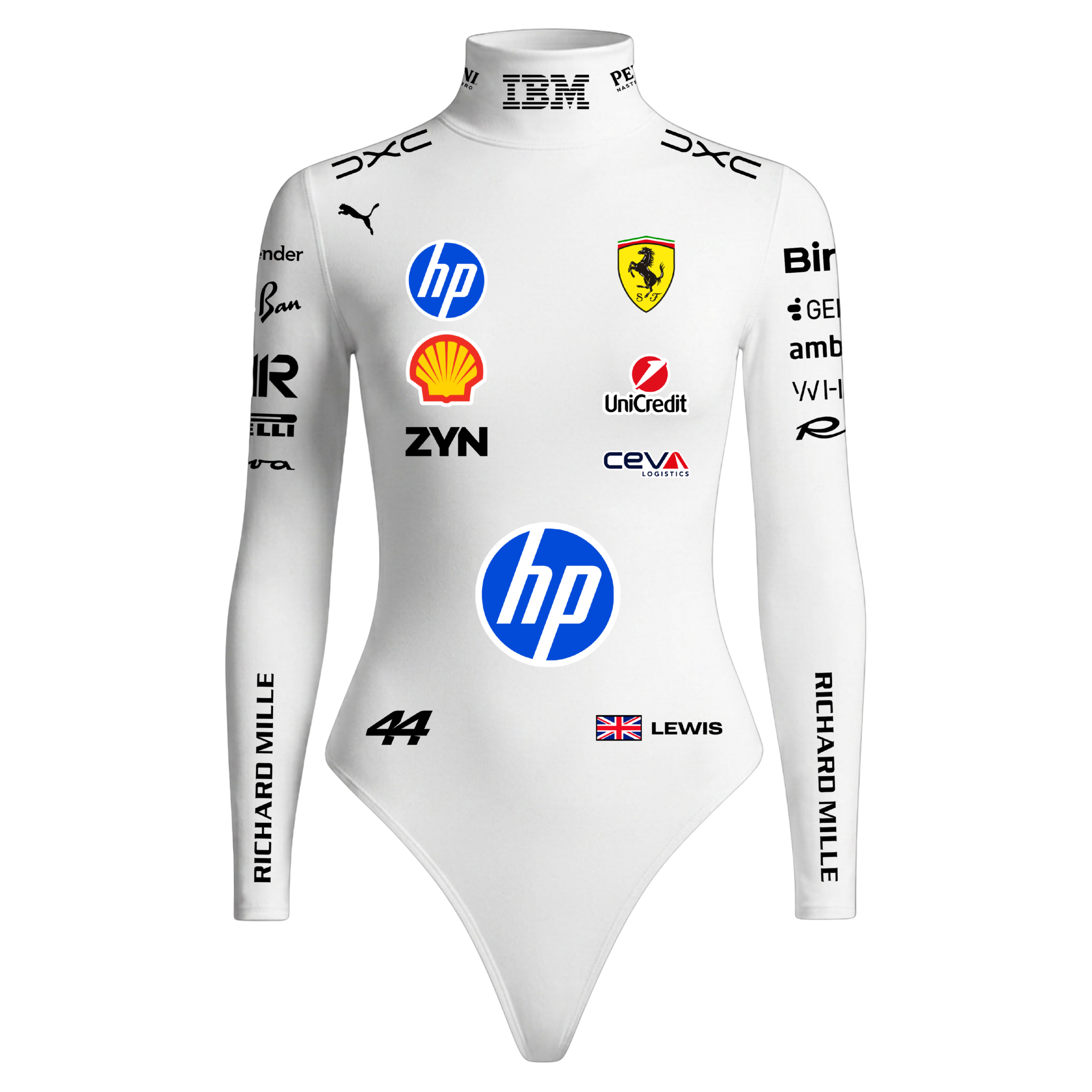 Body Feminino Lewis Hamilton Ferrari - Branco