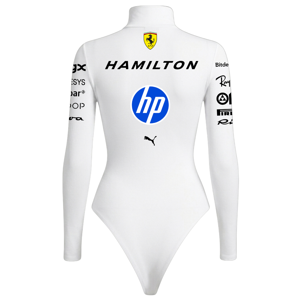 Body Feminino Lewis Hamilton Ferrari - Branco