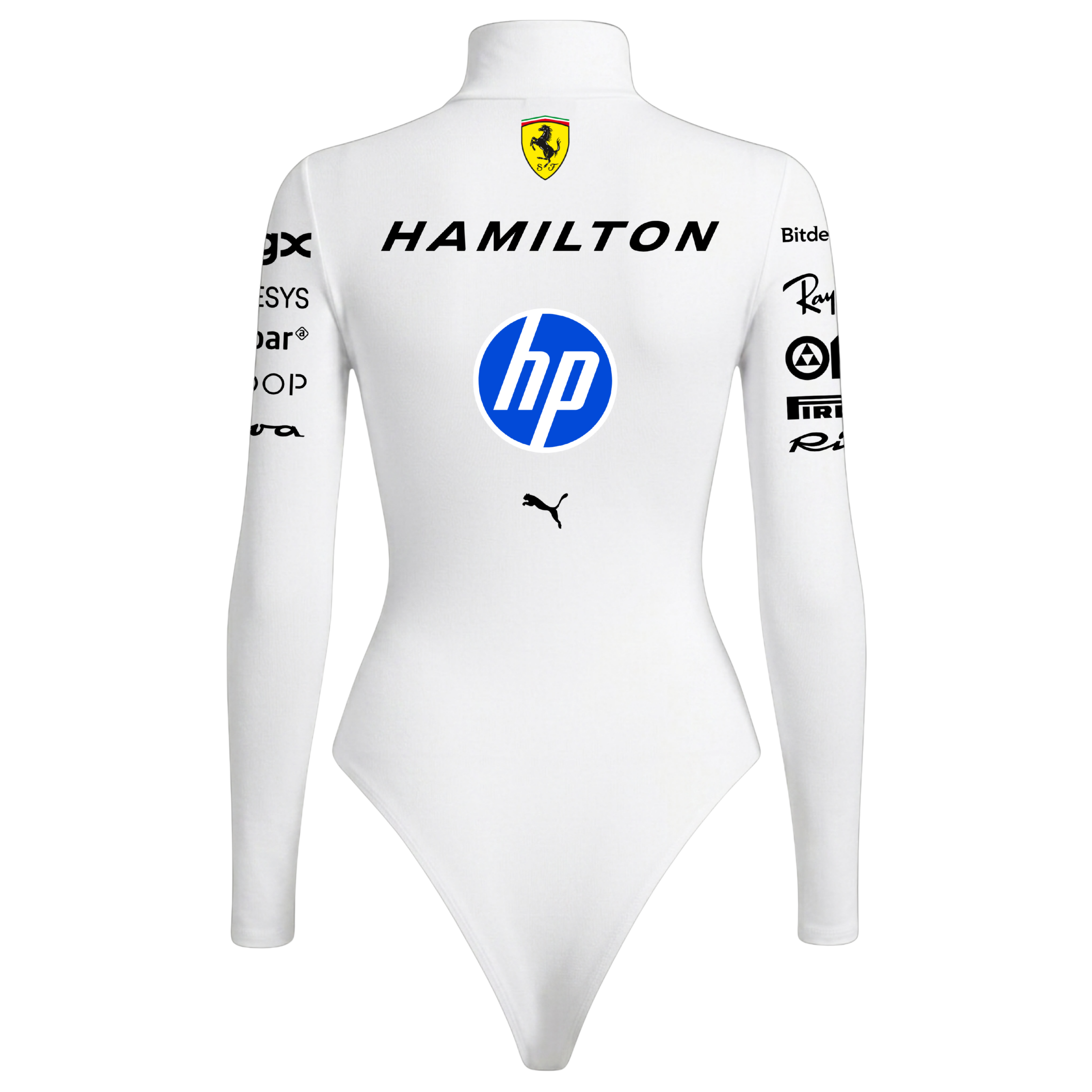 Body Feminino Lewis Hamilton Ferrari - Branco
