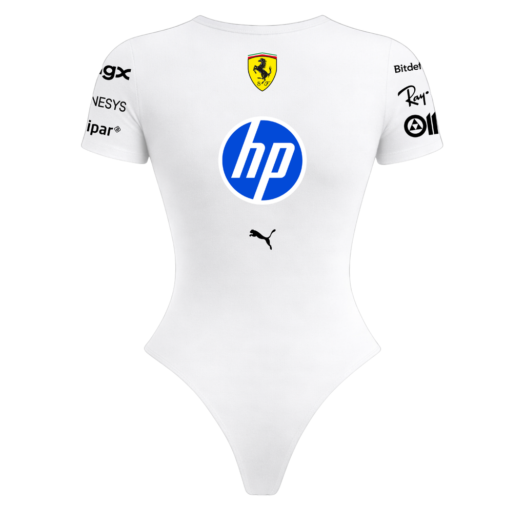 Body Curto Feminino Lewis Hamilton Ferrari - Branco