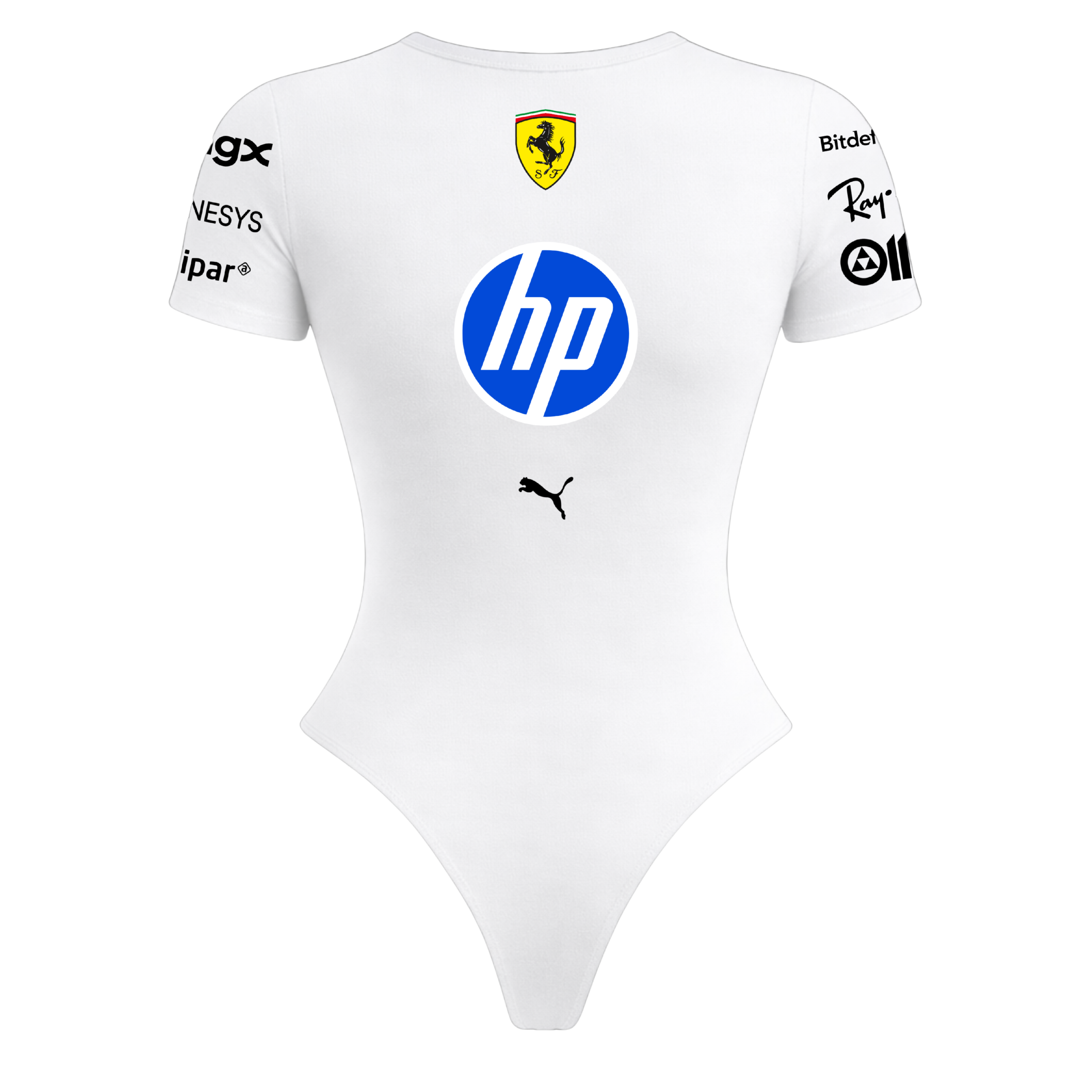 Body Curto Feminino Lewis Hamilton Ferrari - Branco