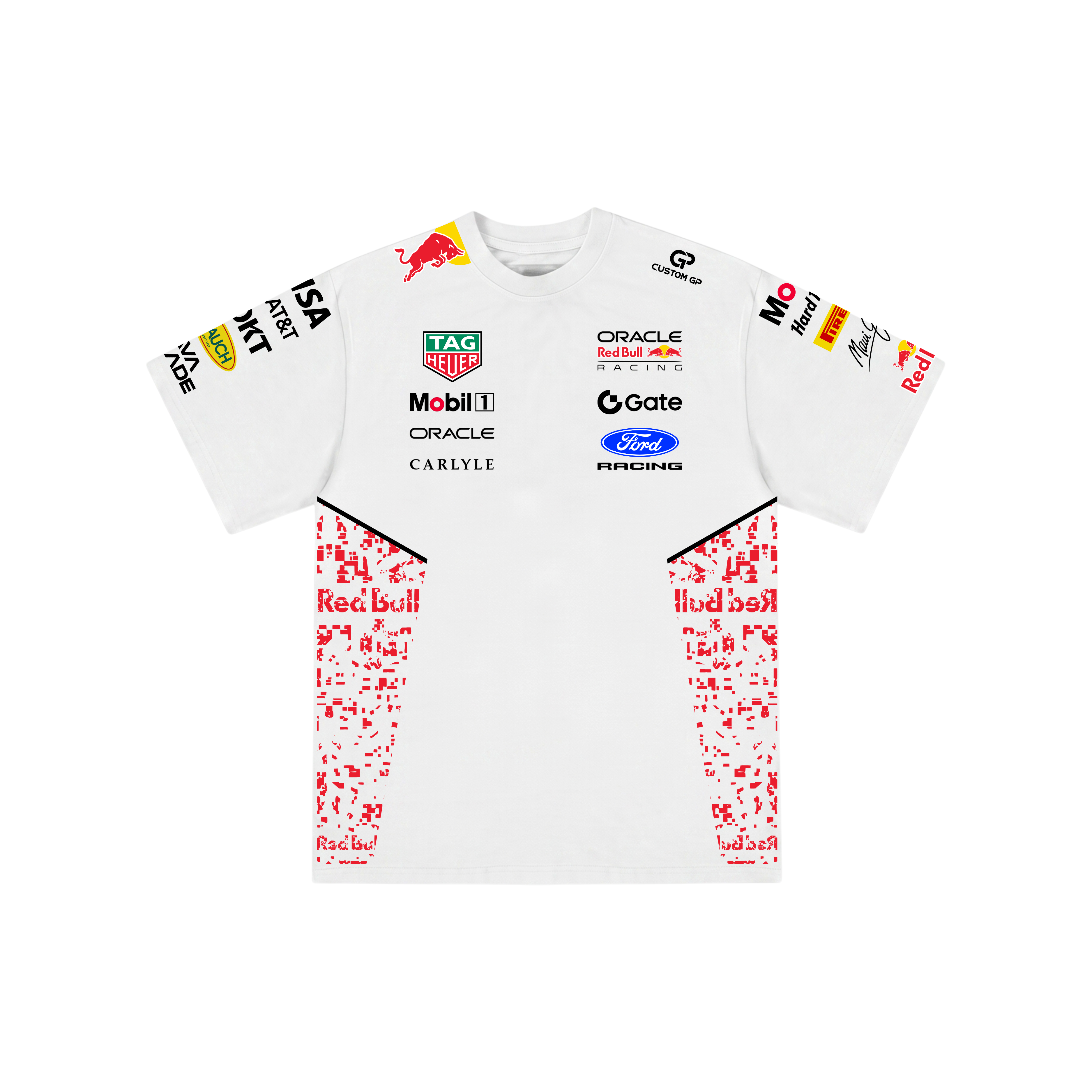 Camiseta De Algodão Max Verstappen Red Bull - Branco
