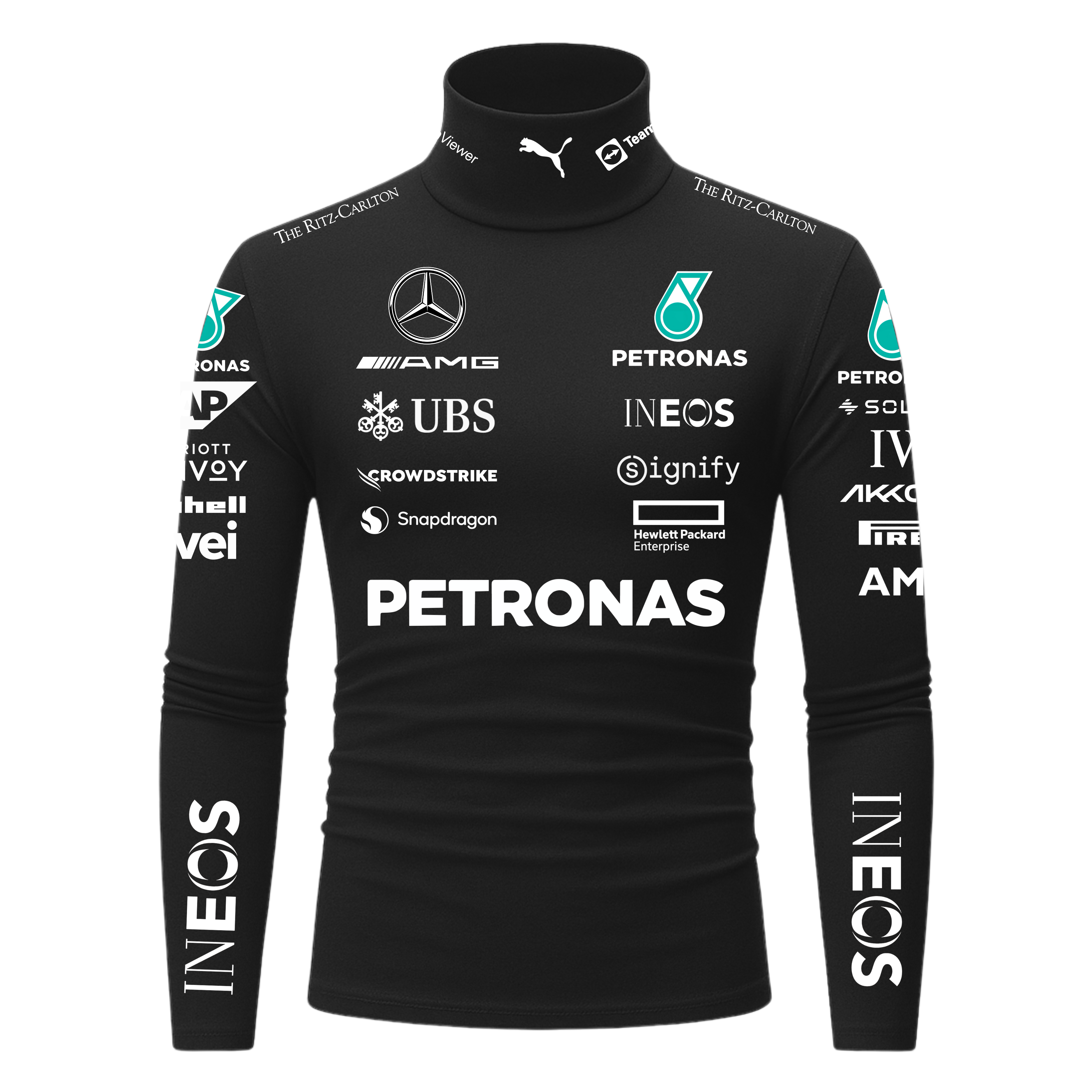 Blusa de compressão Mercedes - Preto