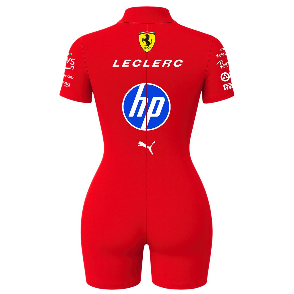 Macaquinho Curto Charles Leclerc Ferrari - Vermelho