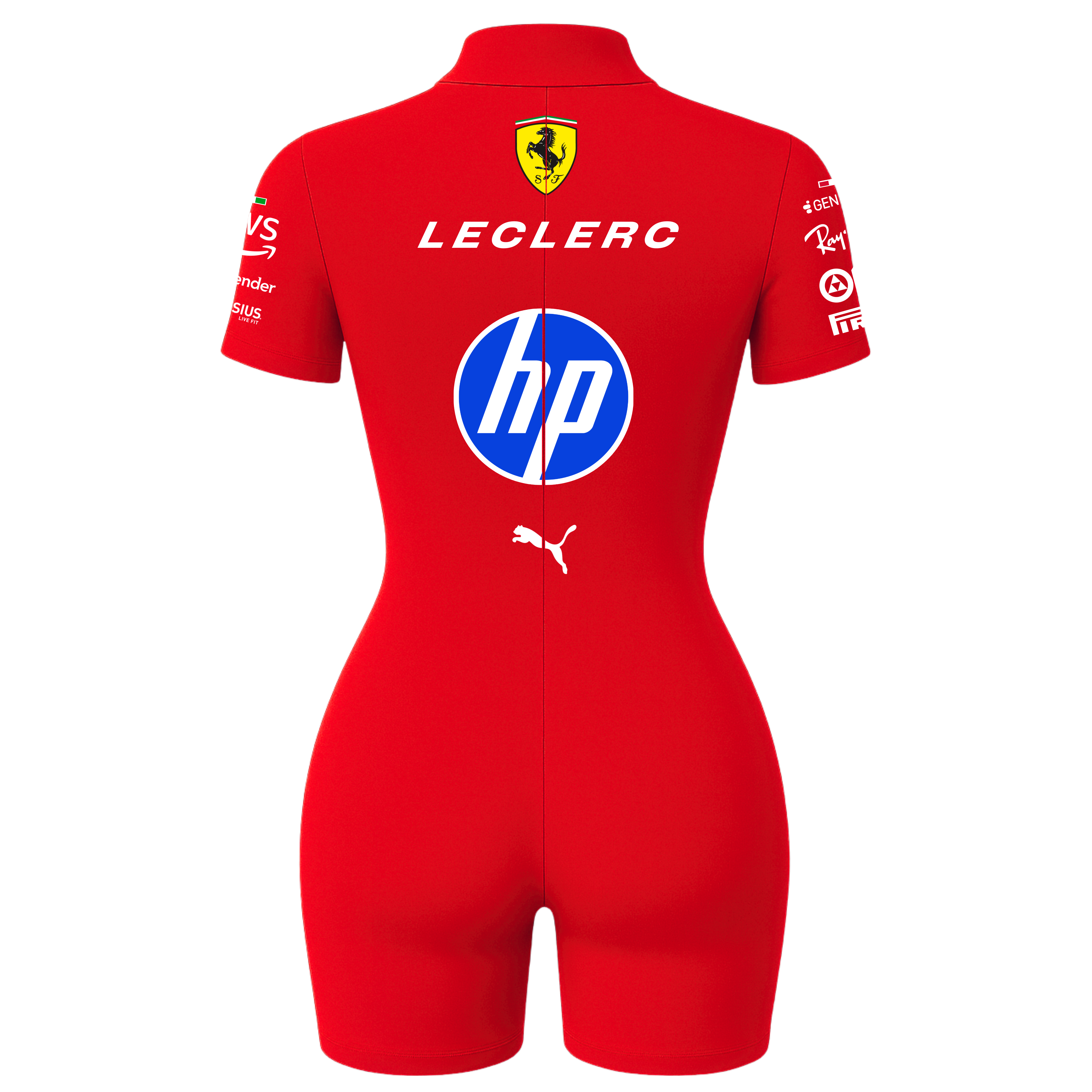 Macaquinho Curto Charles Leclerc Ferrari - Vermelho