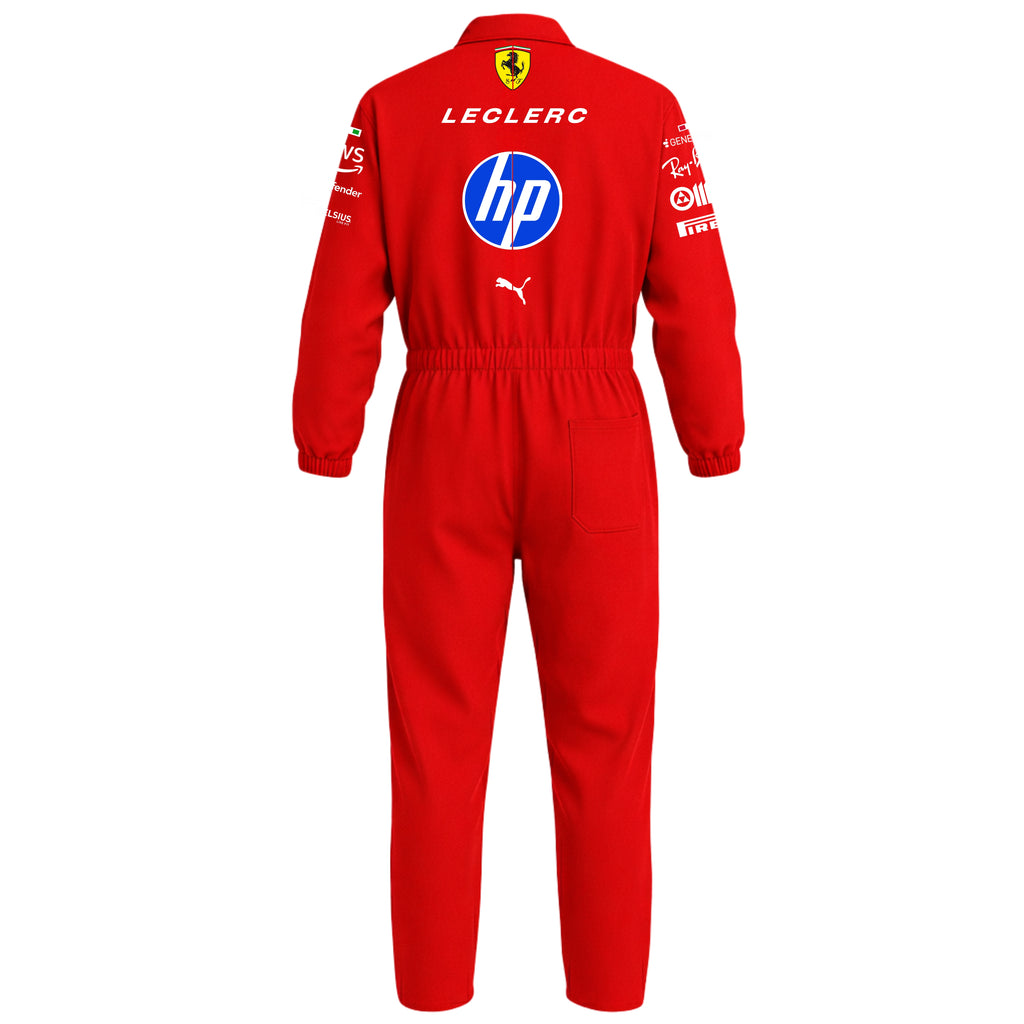 Macacao Oxford Charles Leclerc Ferarri Vermelho