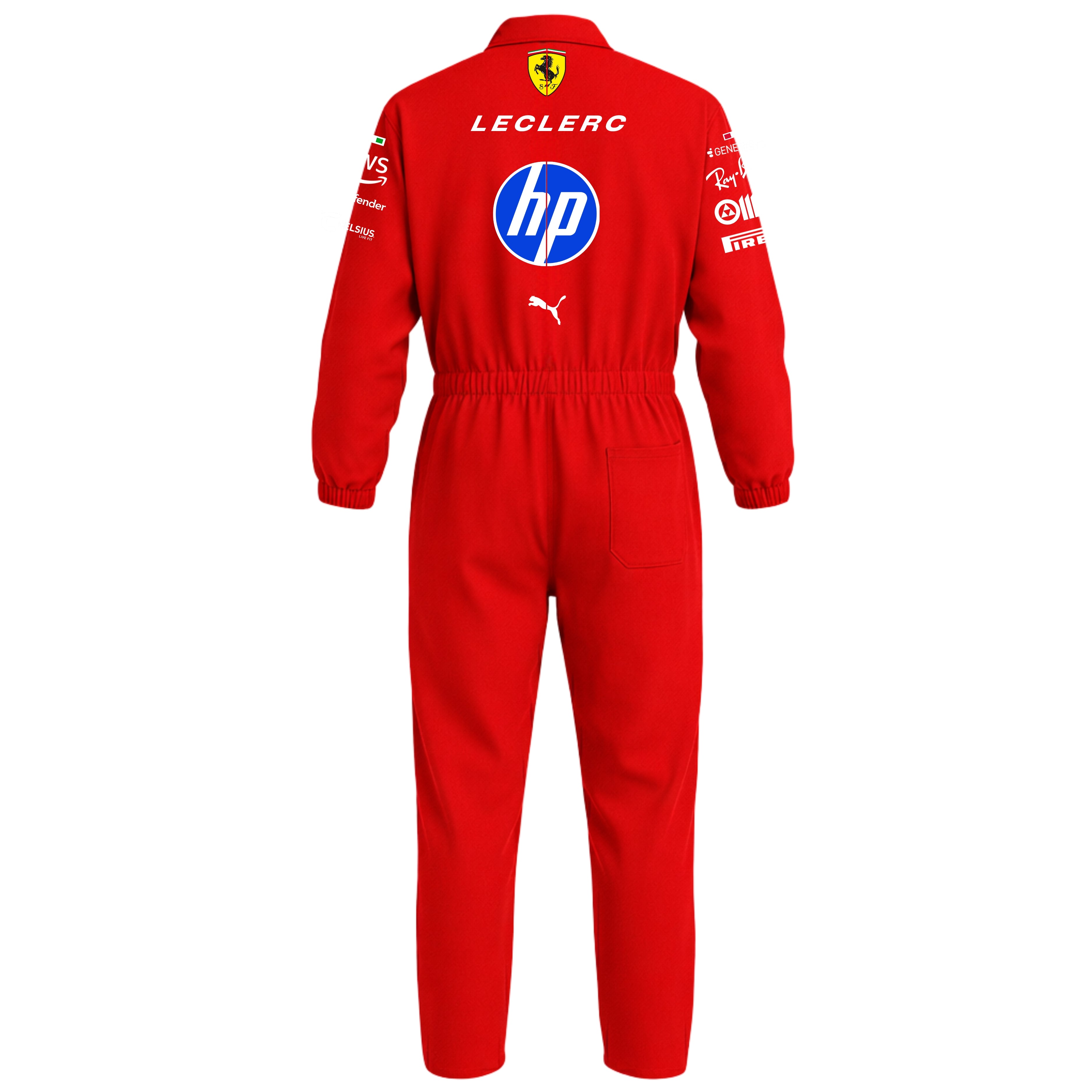 Macacao Oxford Charles Leclerc Ferarri Vermelho