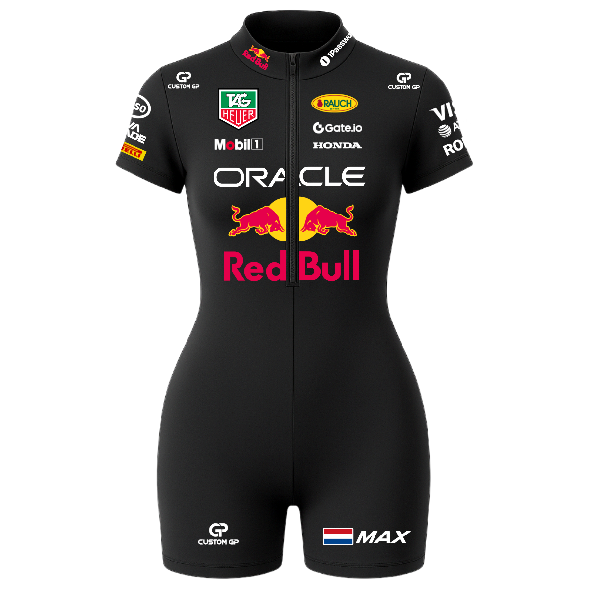 Macaquinho Curto Max Verstappen Red Bull - Preto