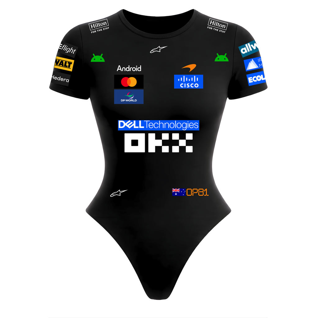 Body Curto Feminino Oscar Piastri Mclaren - Preto